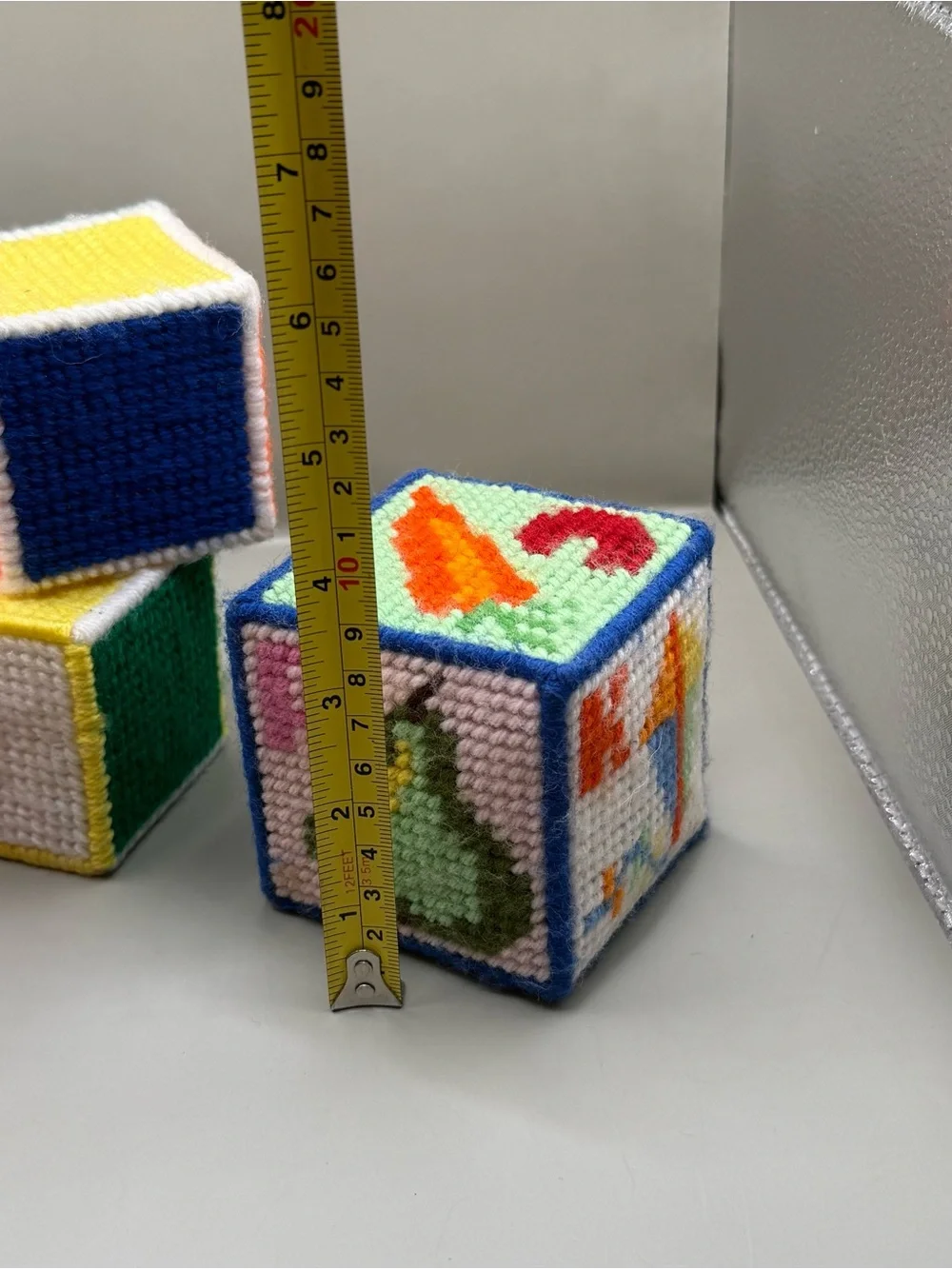 Needlepoint Children’s Block Toys Kids Room Decor Alphabet